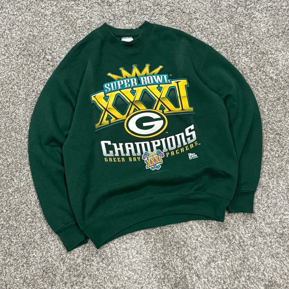 Vintage 1997 Green Bay Packers Super Bowl Champions Sweatshirt Pro Player Mens L